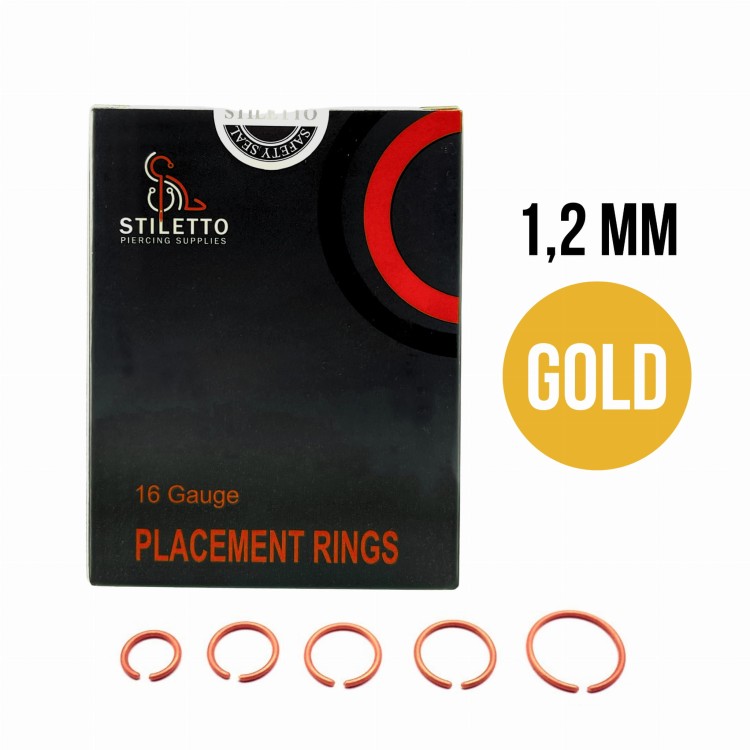 Kółeczka 16G 1,2 mm GOLD wymierzające miejsce przekłucia pomagające zaznaczyć symetrię