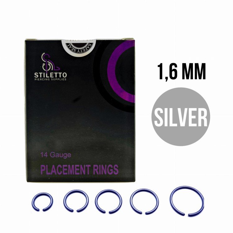 Kółeczka 14G 1,6 mm SILVER wymierzające miejsce przekłucia pomagające zaznaczyć symetrię