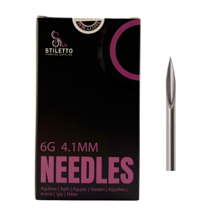 6G 4,1 mm - suspension NEEDLE PROSTA igła do piercingu Stiletto REGULAR (pudełko 20 szt)